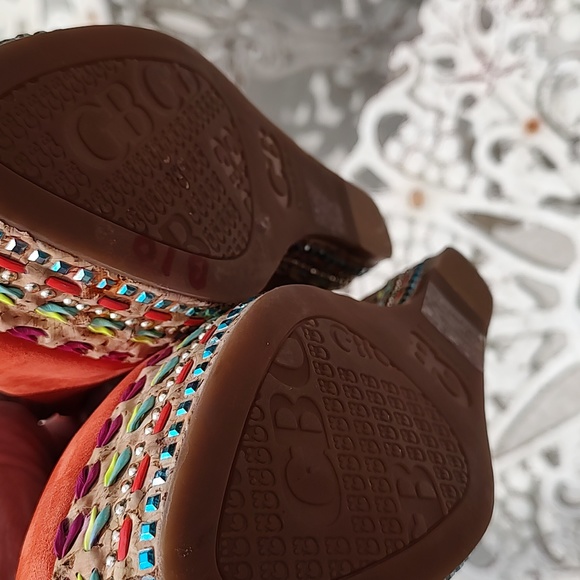 Gianni Bini orange wedges with bead work and studs - Picture 12 of 12